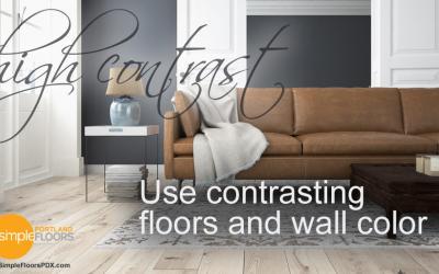 Use Contrasting Hardwood Floors and Wall Color